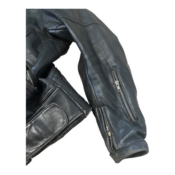 Teknic Leather Motorcycle Jacket Mens Vintage Moto Cafe Racer Biker Rider - Picture 5 of 9